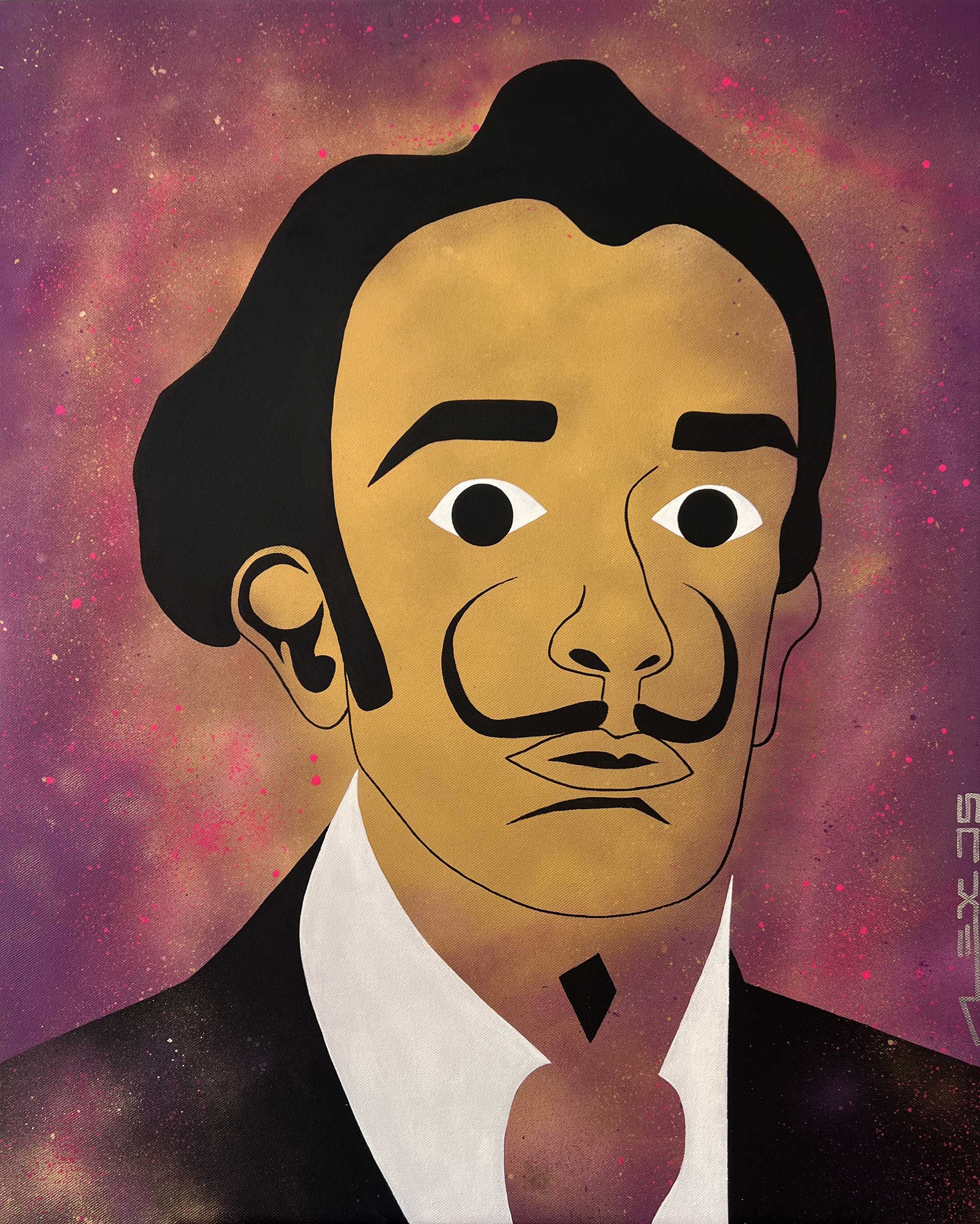 Dali' original new pop portrait by Alex Di Silvestro ©2023 All rights reserved