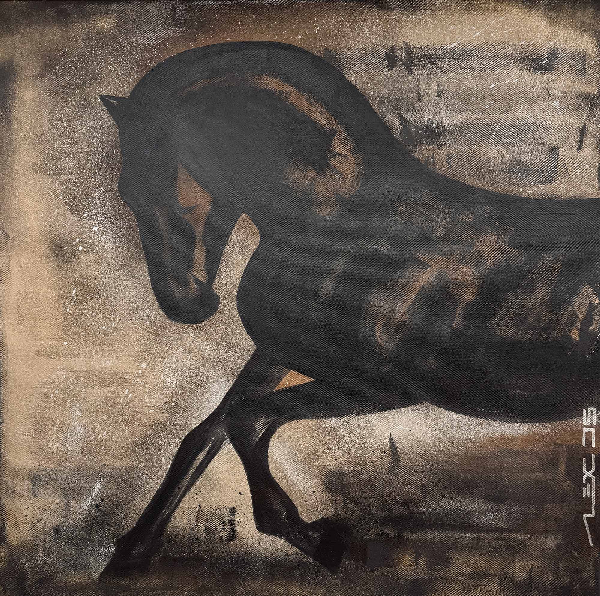 Equestrian portrait painting