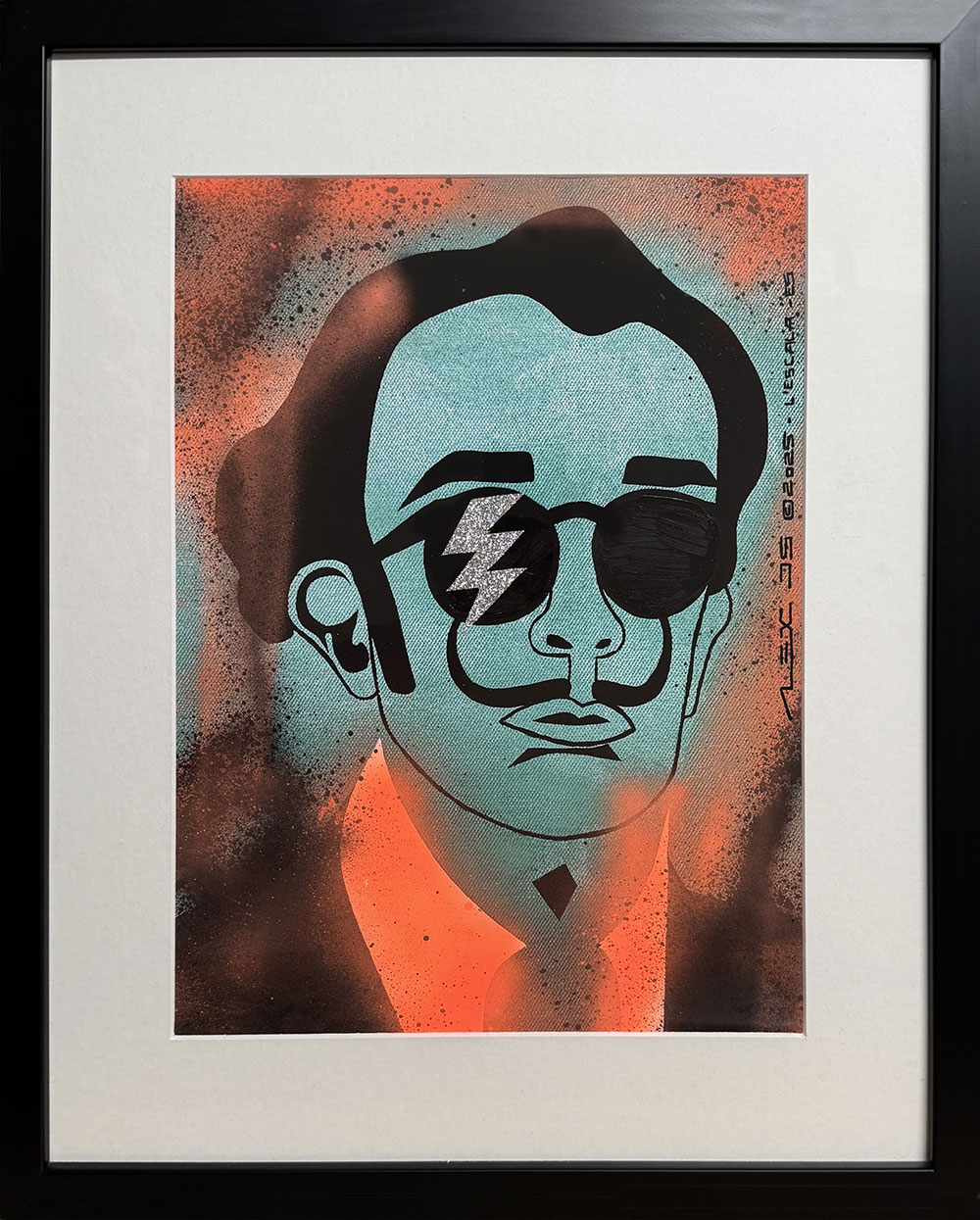 Salvador Dali' contemporary pop street art style original painting by Alex Di Silvestro