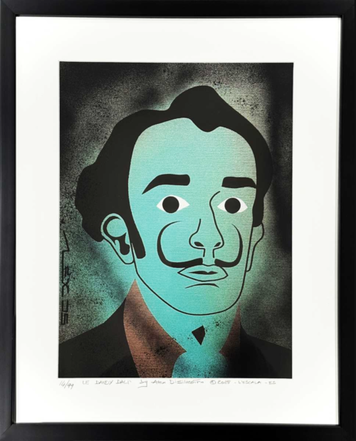 Salvador Dali' framed art portrait pop art