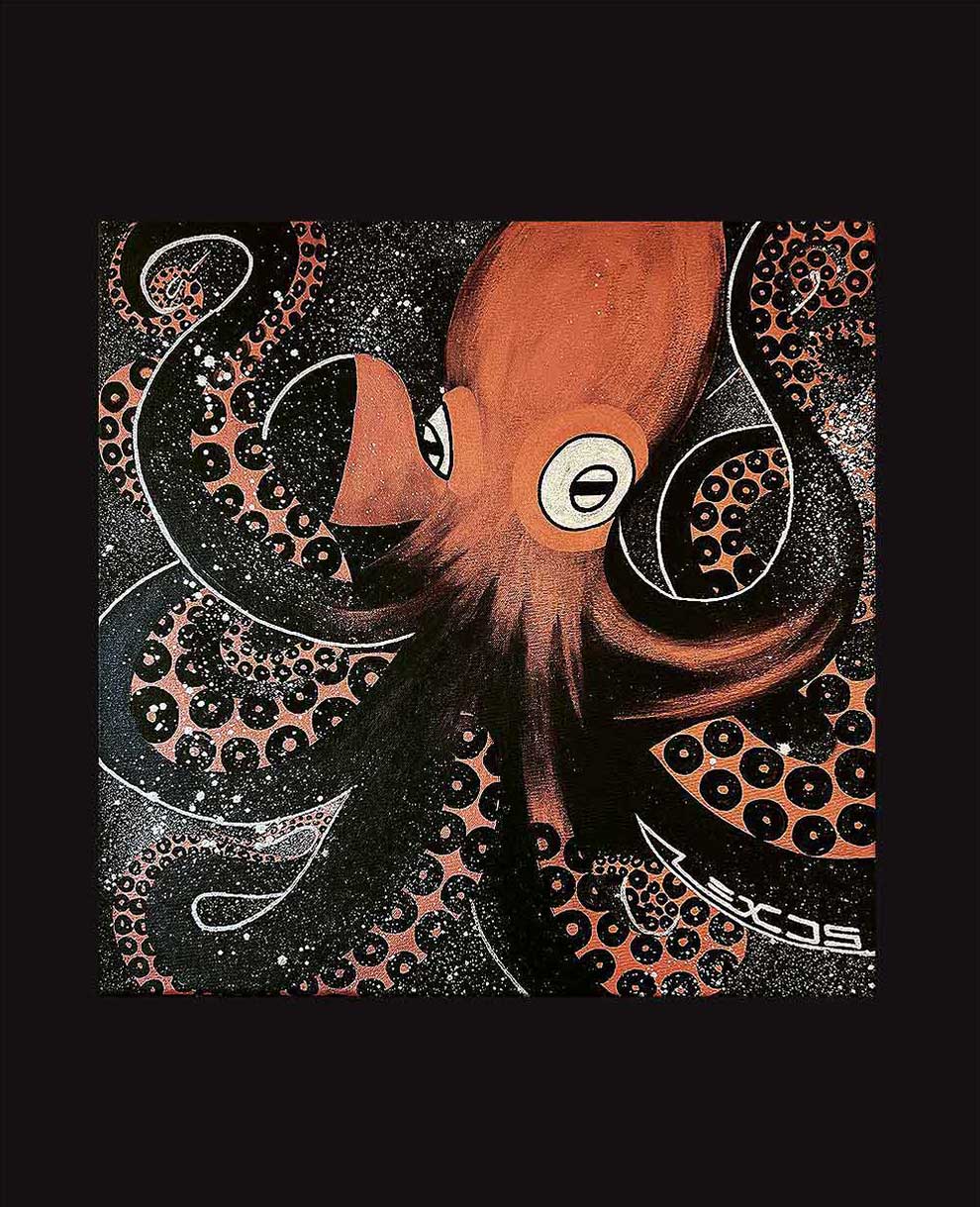 original painting of octopus