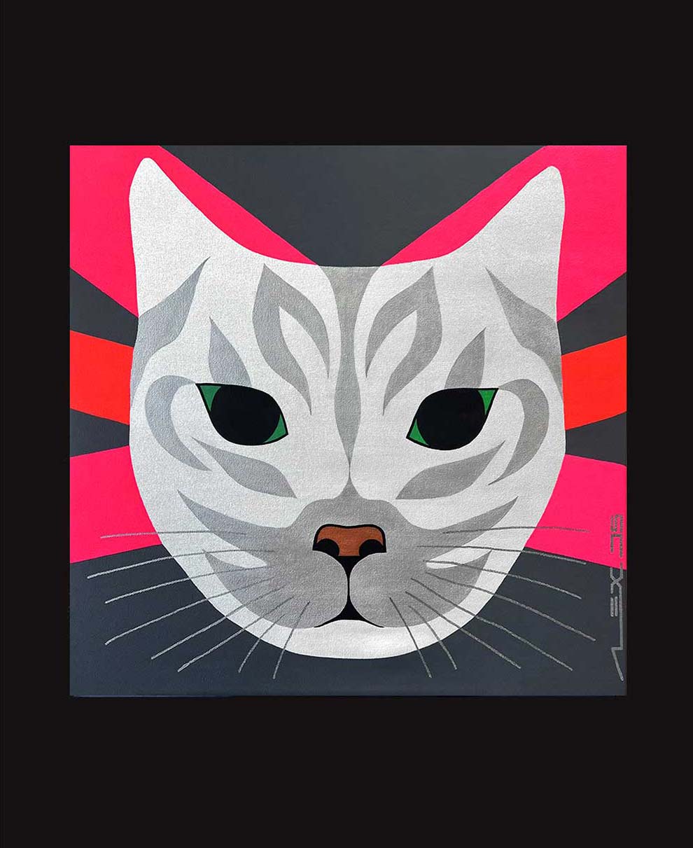 pop art portrait of cat