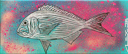 psychedelic fish by artist alex di silvestro original art