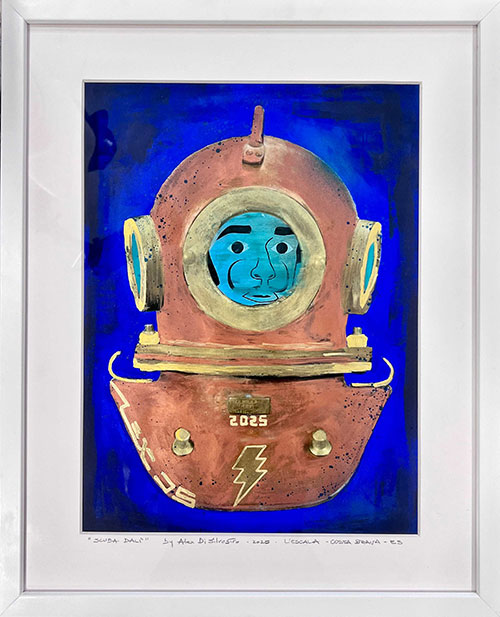 Contemporary Pop Art Salvador Dali' Andy Warhol original painting by Alex Di Silvestro