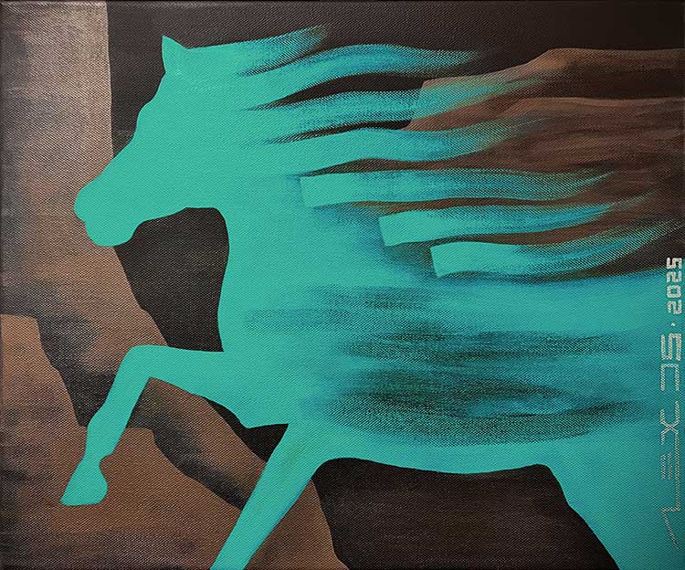horse portrait by alex di silvestro original art